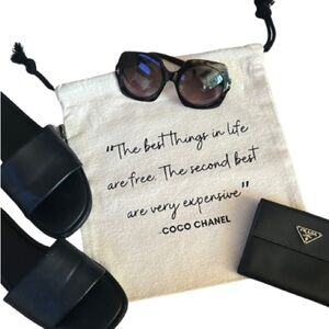 Handmade Dust Bag CHANEL Quote Drawstring Bag 💯 Cotton